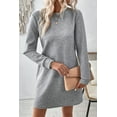 thumbnail image 5 of Apricot Textured Long Sleeve Mini Shift Dress, 5 of 11