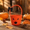 thumbnail image 5 of Halloween Woven Pumpkin Candy Basket Cotton Rope Trick Or Treat Handheld Storage Bucket for Holiday Candy Gift Organizing, 1Pc, 5 of 5