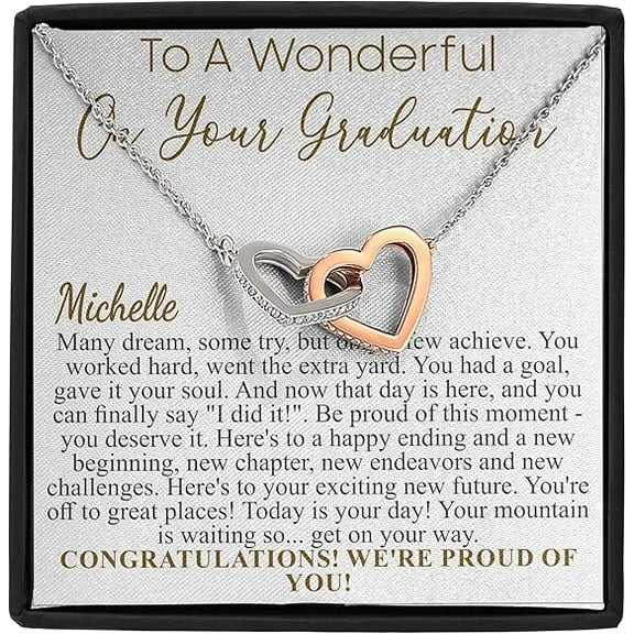 Interlocking HeartPersonalized Graduation Gifts 2022, College Graduation Gift for Friends, Graduation Gifts for Her 2022, Graduation Gifts New Beginning Gifts