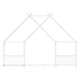 thumbnail image 2 of White Flat Bed House Shape with Side Guardrails Twin Children's Iron Bed, 2 of 12