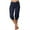 Navy, variant on JIUKE Capris Pants for Women Elastic Waist Drawstring Sweatpants Workout Baggy Cropped Jogger Pants