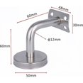 thumbnail image 3 of Jinsinto Elbow Ramp Bracket, Interior Wall Handrail Bracket, Loft, Old Handrail, Corridor Support Bar 60X60mm Fontainebleau 2Pcs Silver, 3 of 5