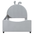 thumbnail image 3 of Twin Size Upholstered Daybed with Rabbit Ear Shaped Headboard, Gray, 3 of 9