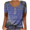 thumbnail image 1 of Blouses à Manches Courtes pour Femmes T-Shirt à Col Rond Décontracté à Imprimé Floral pour Femmes Tuniques à Manches Courtes Hauts Blouse Femme Hauts à Manches Courtes Femme Blouse à Manches Courtes Hauts à Manches Courtes pour Femmes, 1 of 6