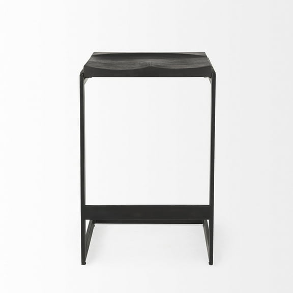 Kiran 18L x 17W x 26H Black Wood Counter Stool