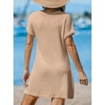 thumbnail image 2 of Cupshe Women Swimsuit Cover Up Waffle Knit Bathing Suit Coverups Twist Mini Beach Dress, Size XS-XL, 2 of 6