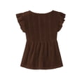 thumbnail image 5 of Ovbmpzd Going Out Tops for Women Summer Trendy Coffee V-Neck Casual Classic Fit Short Sleeve Blouses & Tops Work Tops for Women,XL, 5 of 6
