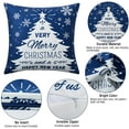 thumbnail image 2 of Christmas Pillow Covers Set of 4, 20X20" Christmas Decorations Merry Christmas Snowflake Throw Pillow Covers Deer Xmas Tree Decor, Blue, 2 of 6