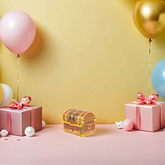 PTOOTP 20pcs Cardboard Pirate Treasure Chest Boxes for Party Supplies Multi-Use Decoration and Storage