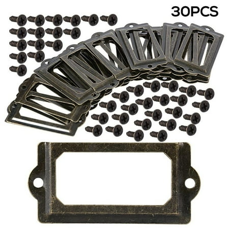 

30Pcs Drawer Tag Antique Bronze Label for Name Plates Cabinet Drawer Cabinet