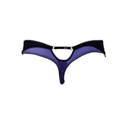Plus Size Lingerie Sexy Satin Thong Panty with Attached Front Garter Belt