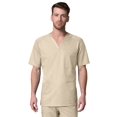 thumbnail image 1 of Maevn Mens EON Mesh Panel 3-Pocket V Neck TopKhaki, Medium, 1 of 2