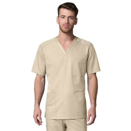 

Maevn Mens EON Mesh Panel 3-Pocket V Neck TopKhaki Medium