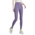 thumbnail image 2 of Miqool Soft Leggings with Pockets for Women High Waisted Leggings Casual Winter Tummy Control Yoga Pants, 2 of 3