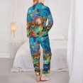 thumbnail image 5 of Kll Sea World Print Women'S Long Sleeve Pajamas With Pants Sleepwear Loungewear 2 Set-Xx-Large, 5 of 9