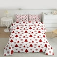 thumbnail image 2 of Homewish Boys Girls Christmas Tree Snowflake Full Size Comforter Sets 3-Piece,Red White Bedding Comforter Set,Happy Xmas Lightweight Bedding Sets,Lightweight Room Decor,Reversible, 2 of 8