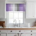 thumbnail image 3 of Purple Gray Ombre Valance Curtains for Kitchen/Living Room/Bathroom/Bedroom Window, Rod Pocket Small Topper Half Short Window Curtains Voile Sheer Scarf, Vintage Country Wooden 42"x12", 3 of 8