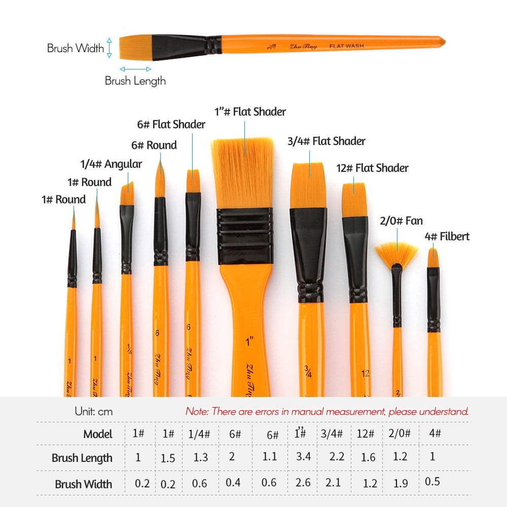 10pcs Paint Brushes Set Kit Artist Paintbrush Multiple Mediums Brushes With Carry Bag Nylon Hair For Artist Acrylic Aquarelle Watercolor Gouache Oil Painting For Great Art Drawing Supplies Walmart Com Walmart Com