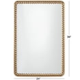 thumbnail image 3 of DecMode 24" x 36" Gold Rectangular Beaded Wall Mirror, 3 of 7