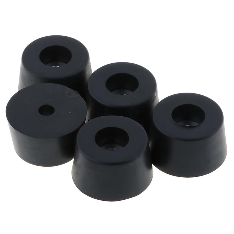 24-Piece Black Conical Rubber Bumpers - 3 Sizes, Self-Adhesive Feet For Speakers, Cabinets, Laptops, Appliances, Shock Absorbing