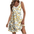 thumbnail image 2 of ZQUUVOU Women's Beach Floral Sundress Casual Boho Loose Sleeveless Round Neck Short Dress Multicolor, 2 of 5