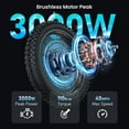 thumbnail image 3 of Arkveld APEX1 Electric Bike for Adults，Peak-3000W 25" Fat Tire All-Terrain E-Bike 80Miles 40MPH Electric Dirt Bike for Road Sand Mountain Snow - 48V 32AH Battery Powered Electric Motorcycle,UL2849, 3 of 10