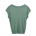 thumbnail image 4 of Short Sleeve Sweaters for Womens Summer Crew Neck Knit Sweater Shirts Business Casual Work Tops 2026 Spring Outfits Green 2XL, 4 of 5