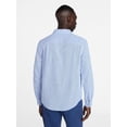thumbnail image 3 of George Men's and Big Men's Linen Blend Button Up Shirt with Long Sleeves, Sizes S-5XL, 3 of 5
