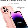 thumbnail image 4 of for iPhone 14 Pro Case 6.1 Inch Curly Wave Frame Phone Case Cute Design Color Aesthetic Phone Case Soft TPU Shockproof Protective Bumper Case Cover for Girls, Pink, 4 of 12