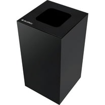 Global Industrial Square Recycling/Trash Can with Waste Lid 32 Gallon Black
