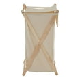 thumbnail image 6 of Household Essentials X-Frame Wood Laundry Hamper, Folding Wood Frame with Washable Poly-Cotton Bag, 6 of 8