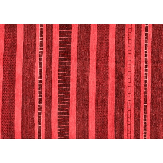 Ahgly Company Indoor Rectangle Abstract Red Modern Area Rugs, 2' x 4'