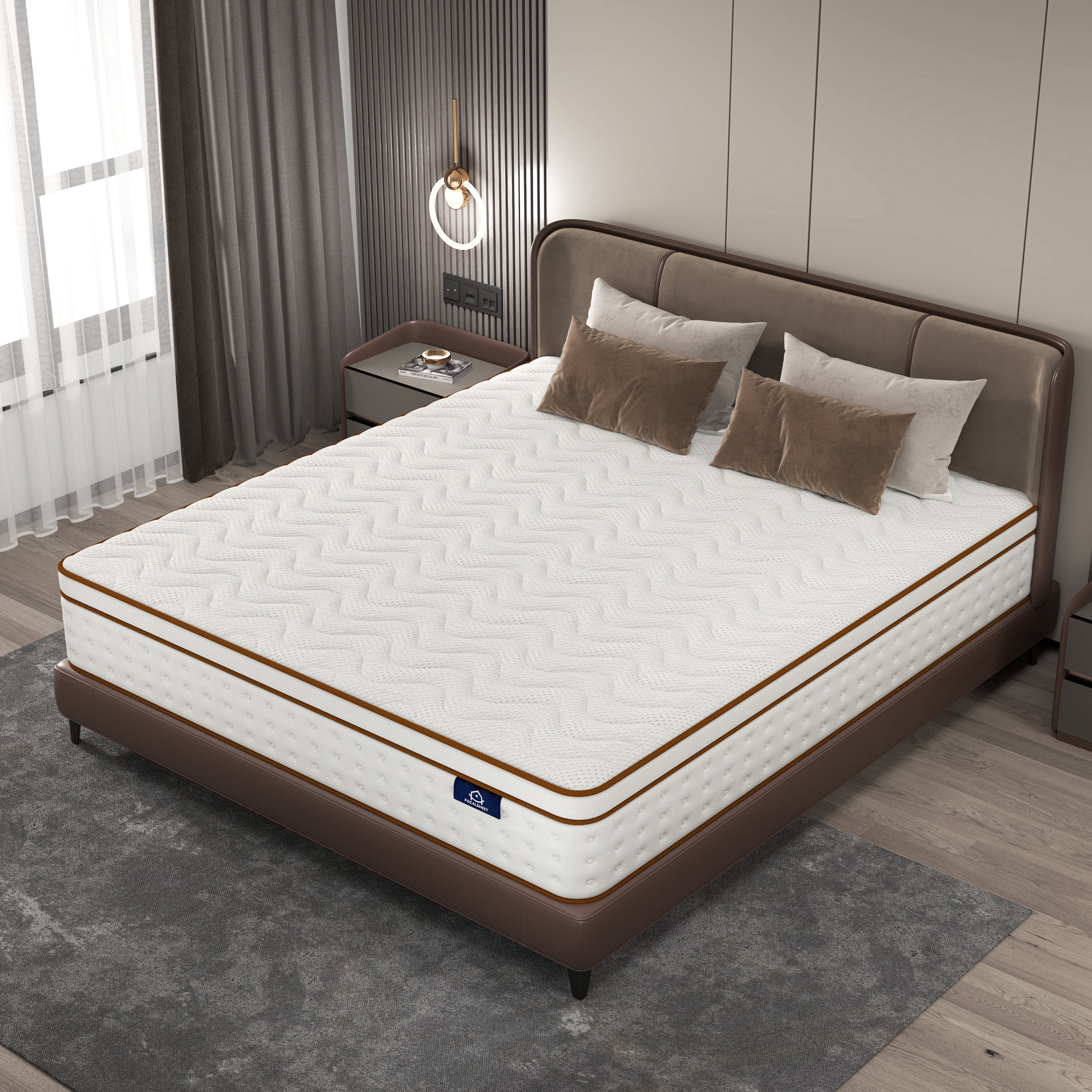 Focalsweet 10" Queen Memory Foam Mattress in a Box, Medium, Euro Top, Motion Isolation