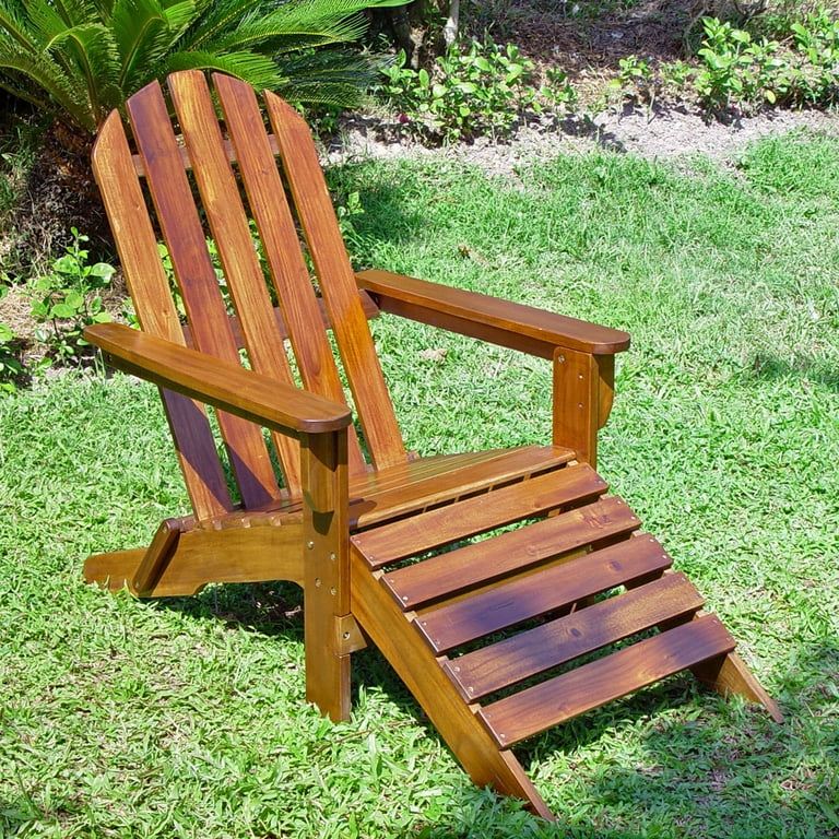 International Caravan Outdoor Adirondack Chair with Footrest International Caravan Outdoor Adirondack Chair with Footrest
