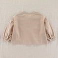 thumbnail image 6 of MAIHAN Relaxed Linen Blend Shirt Jacket for Boys Girls, Casual Oversized Button Up Long Sleeve Top, Unisex Kids Lightweight Coat(Khaki,12-24 Month), 6 of 7