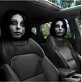 thumbnail image 6 of 2PCS Ghost Face Headrest Covers, Scary Face Printing Auto Seat Universal Elastic Models Headrest Protector (Style-F), 6 of 7