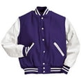 thumbnail image 3 of Holloway 224183 Varsity Jacket-Purple/White-L, 3 of 5