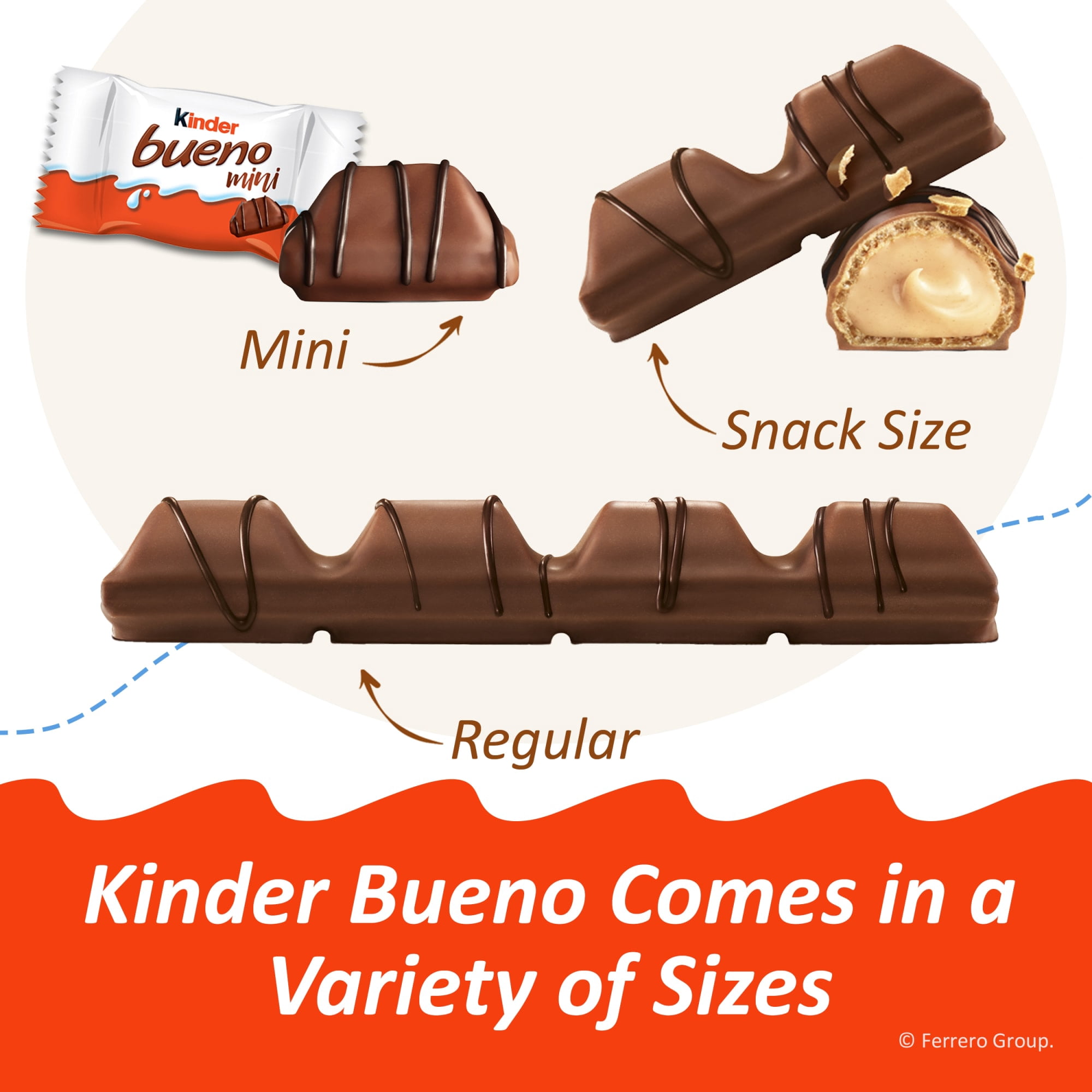 Kinder Bueno Dark Chocolate Bars with Creamy Hazelnut Filling, Chocolate Candy Bars for Game Day, Football Party Supplies, Snacks for Adults, 2 Per Pack, 1.5 oz. Per Pack