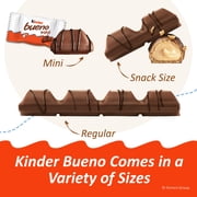 Kinder Bueno Milk Chocolate Bars with Crispy Wafer and Hazelnut Cream, 30 Count, 2 Bars per Pack, 1.5 oz Each