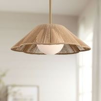 360 Lighting Mylinh 22 1/4" Modern Cottage Pendant Ceiling Light Fixture Dining Room Over Table Hanging Brass Finish Natural Rope