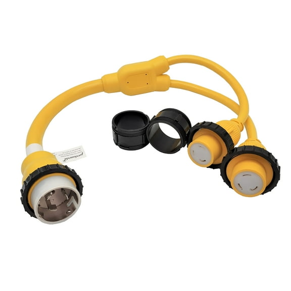 Parkworld 692026 Splitter Marine Shore Power Y Adatper SS2-50P Male 50A Plug to (2) L5-30R Female 30A connector