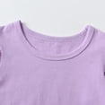 thumbnail image 3 of Toddler Baby Girl Clothes Ruffle Short Sleeve Tops and Colorful Shorts Outfits Set Purple 18-24 Months, 3 of 6