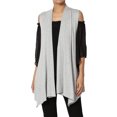 thumbnail image 1 of TheMogan Women's Long Vests Sleeveless Draped Lightweight Open Front Cardigan, 1 of 7