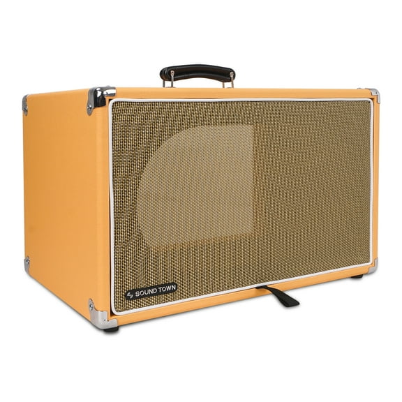 Sound Town Vintage 6U Amp Rack Case, 12.5" Depth with Rubber Feet, Dust Cover, Kickstand, Orange (STVRC-6OR)