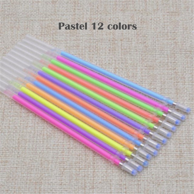 12 Couleurs Marqueurs Aquarelle Stylo Gel Remplacement Fournitures 5ml Stylos en Vrac Stylos Hyper Pointe Fine Lot de Stylos Stylos Rétractables Pointe Moyenne Stylo Rétractable pour Faire des Stylos