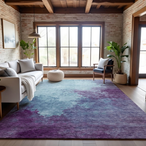 Addison Rugs Mayfield Premium Machine Washable Transitional Watercolors Sky Rectangle Rug, 5' x 7'6"