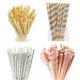 thumbnail image 2 of Pajitas desechables de papel para beber, papel de aluminio dorado/plateado, arcoíris para cumpleaños, boda, decoración, suministros para eventos y fiestas, 25/50 Uds., 2 of 4