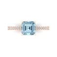 thumbnail image 2 of 2.7 ct Cushion Cut Natural Swiss Blue Topaz Solitaire with Accents Engagement Ring for Women in 18K Rose Gold, 2 of 2