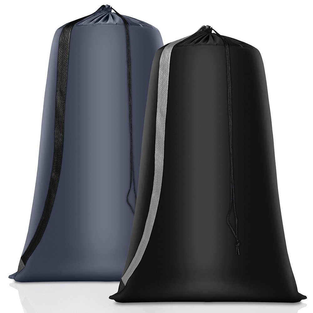 ZOWWKLLY Laundry Bag with Straps 40" X 28" Heavy Duty Extra Large Laundry Bags for College Students, 2 Pack Ripstop Drawstring Laundry Bag for Travel, Dorm Laundromat Apartment, Laundry Basket Hamper