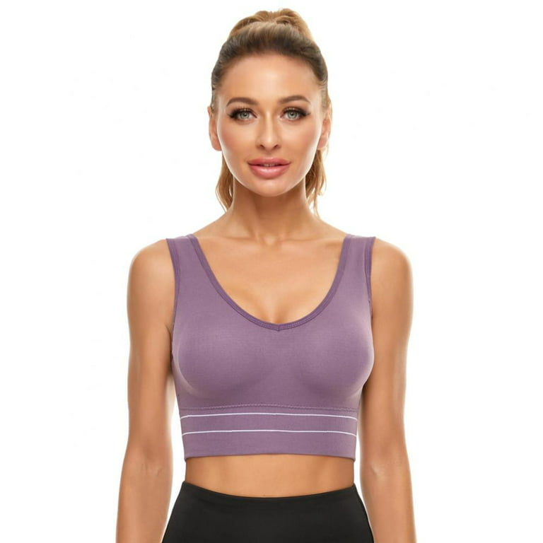 Xmarks Racerback Sports Bras Removable Padded, Wirefree Sports Bra Tops for  Women,Comfort Molded Cup Bras